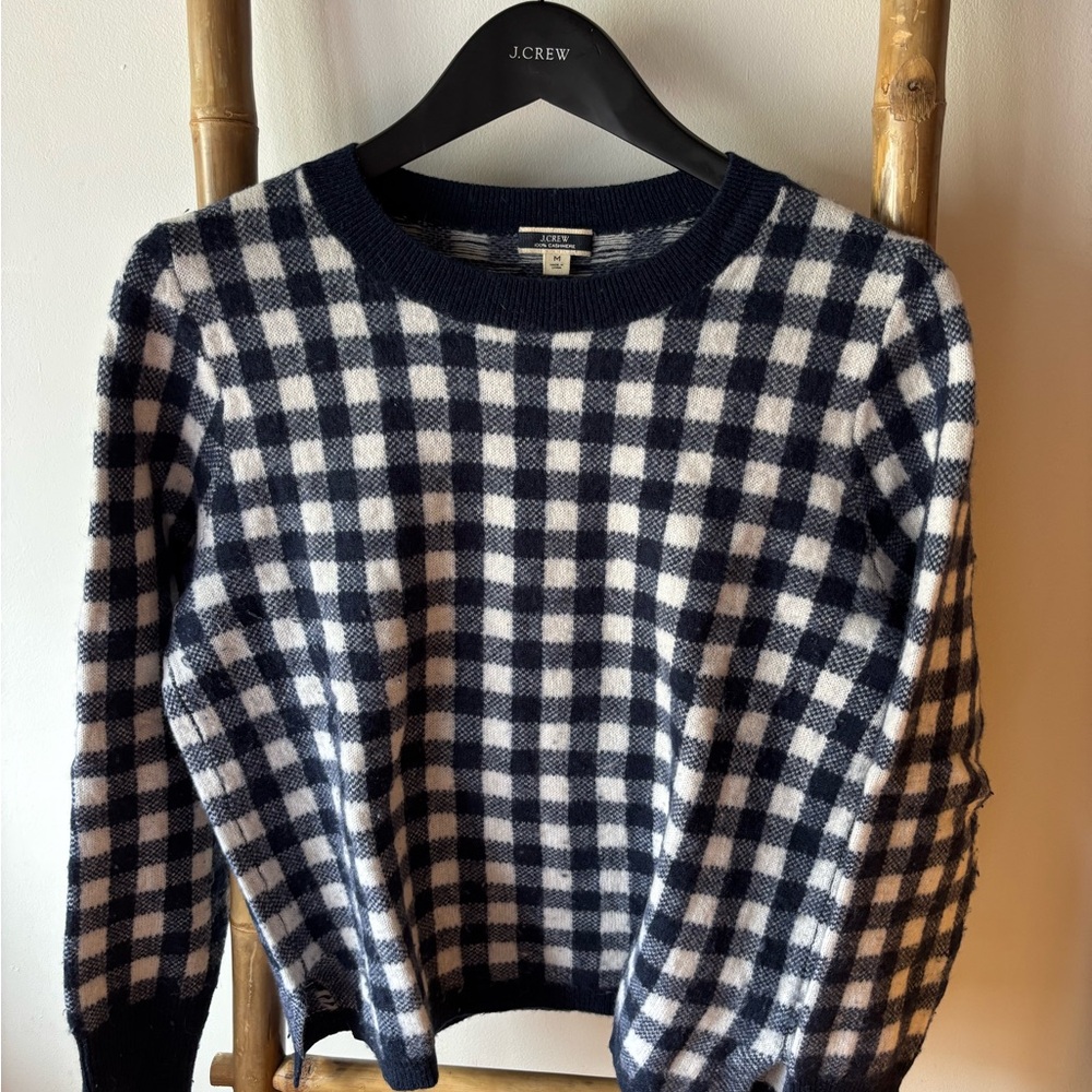 J. Crew Black and White Checkered Women's Sweater